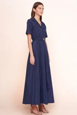 STAUD - SWIRL SHIRT DRESS NAVY
