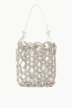 STAUD Bridal Accessories- TINI CRYSTAL BAG RHINESTONES WHITE