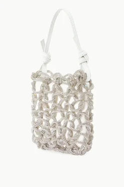 STAUD Bridal Accessories- TINI CRYSTAL BAG RHINESTONES WHITE