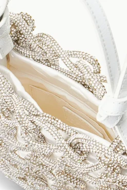 STAUD Bridal Accessories- TINI CRYSTAL BAG RHINESTONES WHITE