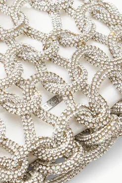 STAUD Bridal Accessories- TINI CRYSTAL BAG RHINESTONES WHITE