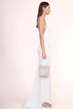 STAUD Bridal Accessories- TINI CRYSTAL BAG RHINESTONES WHITE