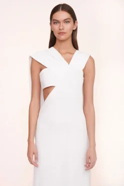 STAUD - TITANIUM DRESS WHITE