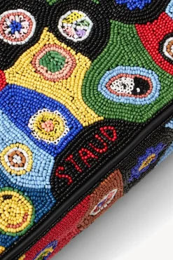 STAUD - TOMMY BEADED BAG BLACK MILLEFIORI