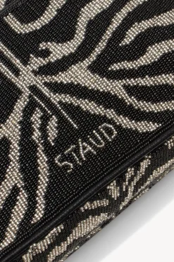 STAUD - TOMMY BEADED BAG BLACK WHITE