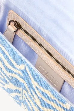 STAUD - TOMMY BEADED BAG LIGHT BLUE CREAM