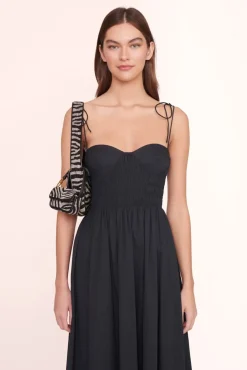 STAUD - TOMMY TINY BEADED BAG BLACK WHITE