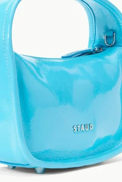 STAUD Occasion Dresses- VENICE CROSSBODY PATENT PACIFIC
