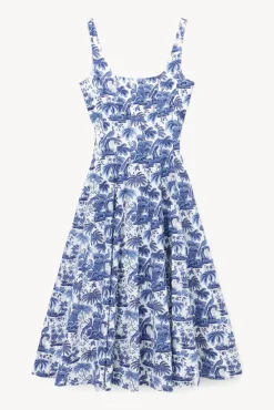 STAUD - WELLS DRESS CHINA BLUE TOILE