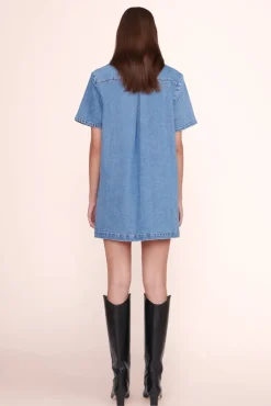 STAUD - WITCH DRESS MEDIUM WASH/BLACK MEDIUM WASH/BLACK