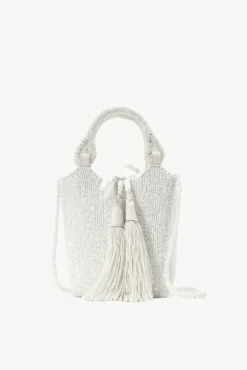 STAUD - ZOE BEADED BAG CREAM SWIRL