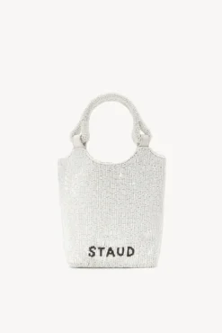 STAUD - ZOE BEADED BAG CREAM SWIRL