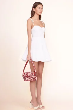 STAUD -TOMMY BEADED BAG - SCARLET WHITE