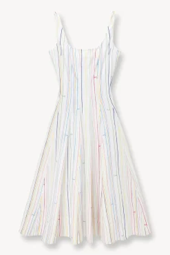 STAUD -WELLS DRESS - MULTI STRIPE